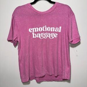 NWT REBELLIOUS ONE “Emotional Baggage” tee - large